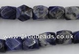 CNG825 15.5 inches 9*12mm faceted nuggets sodalite gemstone beads