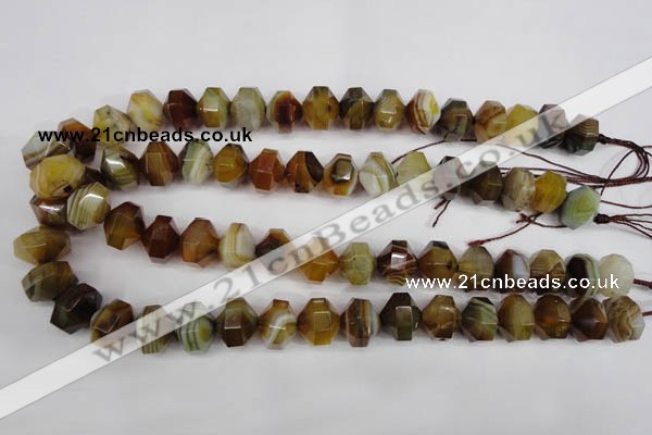 CNG854 15.5 inches 12*15mm faceted nuggets agate gemstone beads