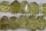 CNG865 15.5 inches 10*15mm – 12*20mm faceted nuggets lemon quartz beads