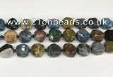CNG8793 16*17mm - 18*19mm faceted nuggets agate  beads