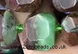 CNG8925 15 inches 14mm - 16mm faceted freeform Australia chrysoprase beads