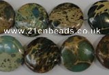 CNI34 15.5 inches 18mm flat round natural imperial jasper beads