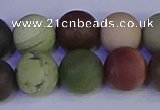 CNI365 15.5 inches 14mm round matte imperial jasper beads wholesale
