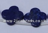 CNL1317 Top drilled 24mm flower natural lapis lazuli beads