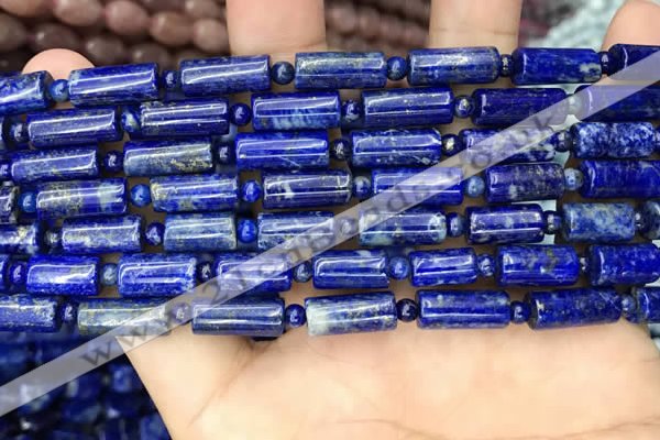 CNL1685 15.5 inches 4mm round & 6*12mm - 6*14mm tube lapis lazuli beads