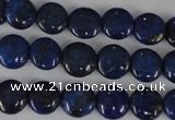 CNL451 15.5 inches 10mm flat round natural lapis lazuli beads