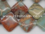 CNS121 15.5 inches 18*18mm diamond natural serpentine jasper beads