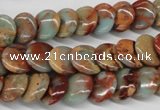CNS124 15.5 inches 12mm flat round natural serpentine jasper beads
