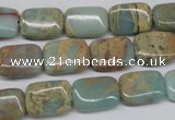 CNS145 15.5 inches 10*14mm rectangle natural serpentine jasper beads