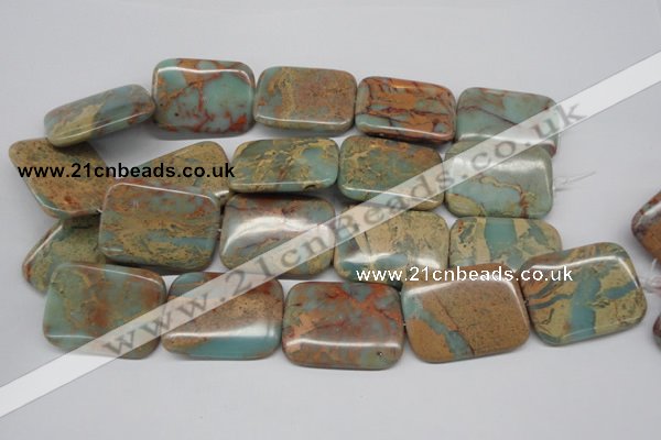 CNS152 15.5 inches 30*40mm rectangle natural serpentine jasper beads