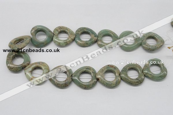 CNS22 16 inches 30*30mm heart natural serpentine jasper beads