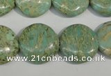 CNS284 15.5 inches 18mm flat round natural serpentine jasper beads