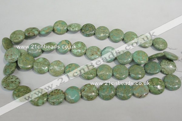 CNS284 15.5 inches 18mm flat round natural serpentine jasper beads