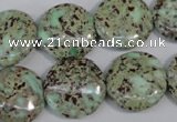 CNS288 15.5 inches 18mm flat round natural serpentine jasper beads