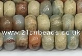 CNS324 15.5 inches 4*6mm rondelle serpentine jasper beads