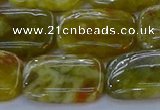 CNS673 15.5 inches 15*20mm rectangle green dragon serpentine jasper beads