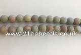 CNS709 15.5 inches 10mm round matte serpentine jasper beads