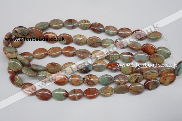 CNS92 15.5 inches 13*18mm oval natural serpentine jasper beads