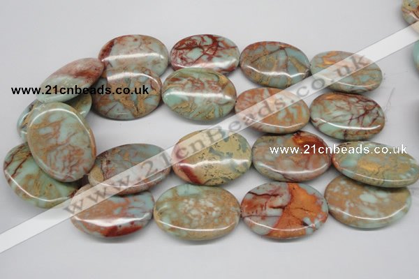 CNS97 15.5 inches 30*40mm oval natural serpentine jasper beads