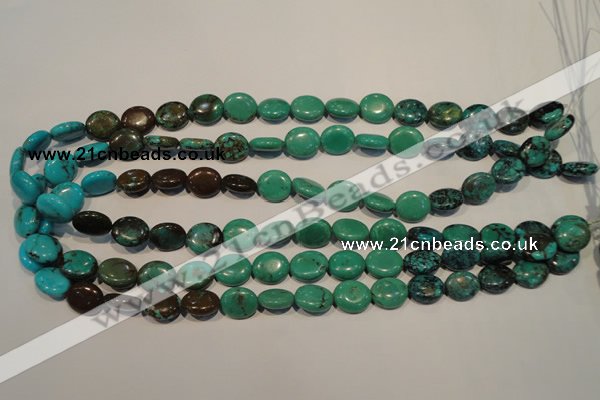 CNT120 15.5 inches 10*12mm oval natural turquoise beads wholesale