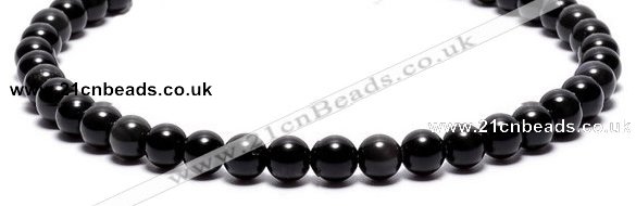 COB01 15 inches 6mm round black obsidian gemstone beads wholesale