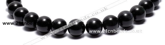COB05 15 inches 14mm round black obsidian gemstone beads wholesale