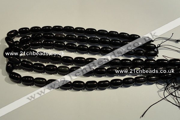 COB462 15.5 inches 10*14mm drum black obsidian beads wholesale