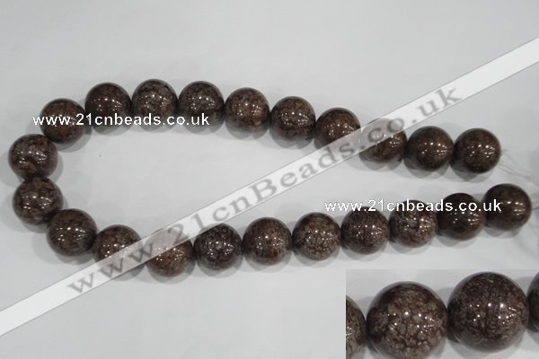 COB558 15.5 inches 20mm round red snowflake obsidian beads wholesale