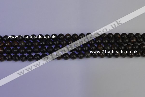 COB651 15.5 inches 6mm round gold black obsidian beads wholesale