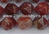 COJ1009 15.5 inches 12mm faceted nuggets pomegranate jasper beads