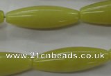 COJ106 15.5 inches 12*35mm rice olive jade beads wholesale