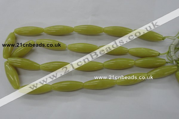 COJ106 15.5 inches 12*35mm rice olive jade beads wholesale