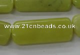 COJ109 15.5 inches 16*40mm rectangle olive jade beads wholesale