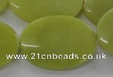 COJ110 15.5 inches 25*35mm oval olive jade beads wholesale