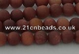 COJ471 15.5 inches 6mm round matte African blood jasper beads