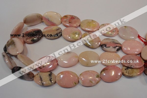 COP1027 15.5 inches 22*30mm oval natural pink opal gemstone beads