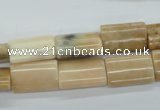 COP1137 15.5 inches 10*16mm flat tube African opal gemstone beads