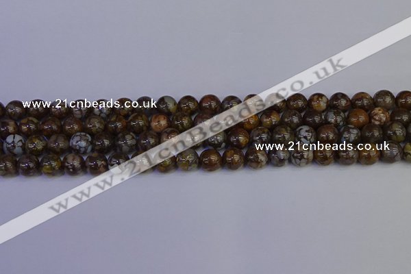 COP1372 15.5 inches 8mm round fire lace opal beads wholesale
