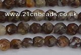 COP1386 15.5 inches 4mm faceted round fire lace opal beads