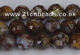 COP1388 15.5 inches 8mm faceted round fire lace opal beads