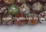 COP1396 15.5 inches 10mm faceted round African green opal beads