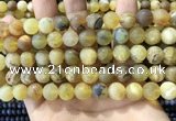 COP1768 15.5 inches 10mm round matte yellow opal beads wholesale
