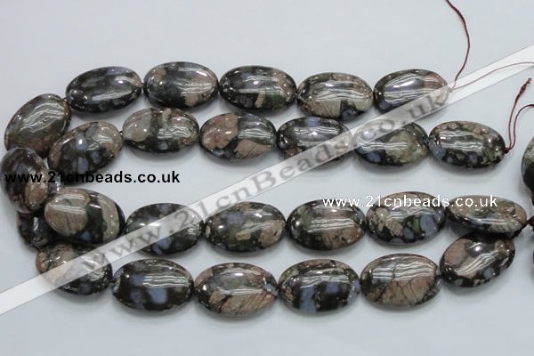 COP257 15.5 inches 20*30mm oval natural grey opal gemstone beads