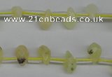 COP347 Top-drilled 6*9mm faceted teardrop yellow opal gemstone beads