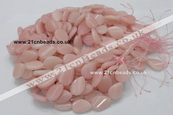 COP425 15.5 inches 18*24mm twisted teardrop Chinese pink opal gemstone bead