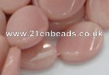 COP426 15.5 inches 18*25mm twisted oval Chinese pink opal gemstone beads