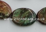 COP609 15.5 inches 22*30mm oval green opal gemstone beads wholesale