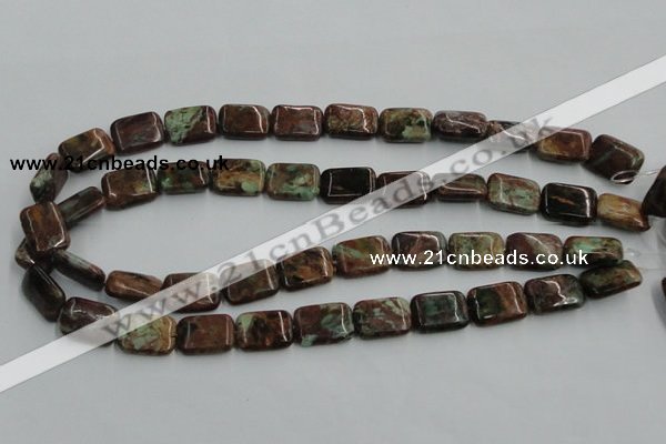COP610 15.5 inches 13*18mm rectangle green opal gemstone beads