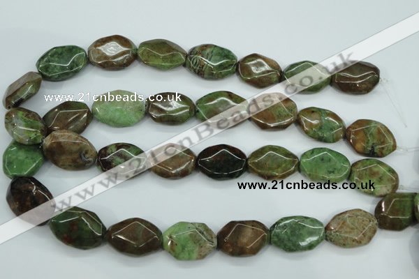 COP692 15.5 inches 18*25mm octagonal green opal gemstone beads