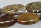 COP709 15.5 inches 15*30mm oval wooden opal gemstone beads